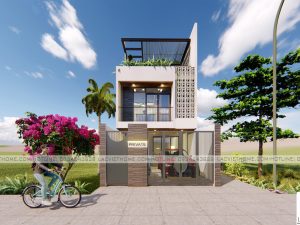 Mẫu Thiết kế nhà liền kề 2 tầng đẹp hiện đại LK204