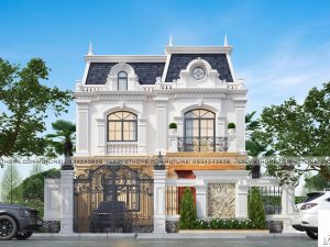 Mẫu Thiết kế nhà liền kề  2 tầng đẹp tân cổ điển LK202