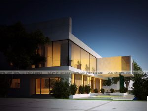 Mẫu thiết kế biệt thự 2 tầng đẹp hiện đại BT214