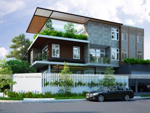 Mẫu Thiết kế biệt thự 3 tầng đẹp hiện đại BT320