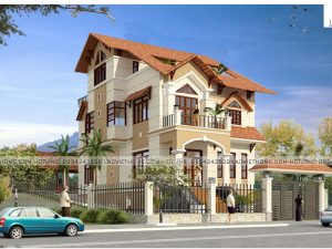 Mẫu thiết kế biệt thự 3 tầng đẹp hiện đại BT321