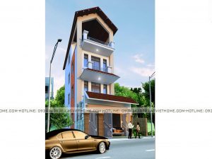 Mẫu Thiết kế nhà liền kề 3 tầng đẹp hiện đại LK316