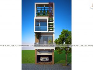 Mẫu Thiết kế nhà liền kề 3 tầng đẹp hiện đại LK312