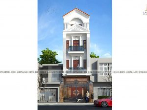 Mẫu Thiết kế nhà liền kề 4 tầng đẹp tân cổ điển LK436